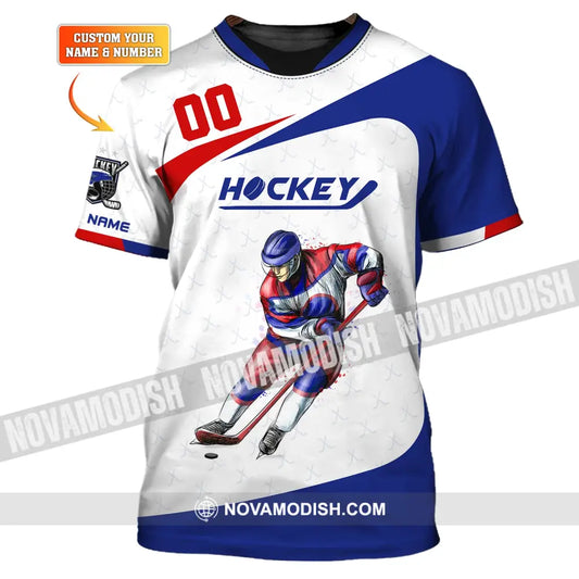 Man Shirt Custom Name And Number Hockey T-Shirt Polo Gift For Player