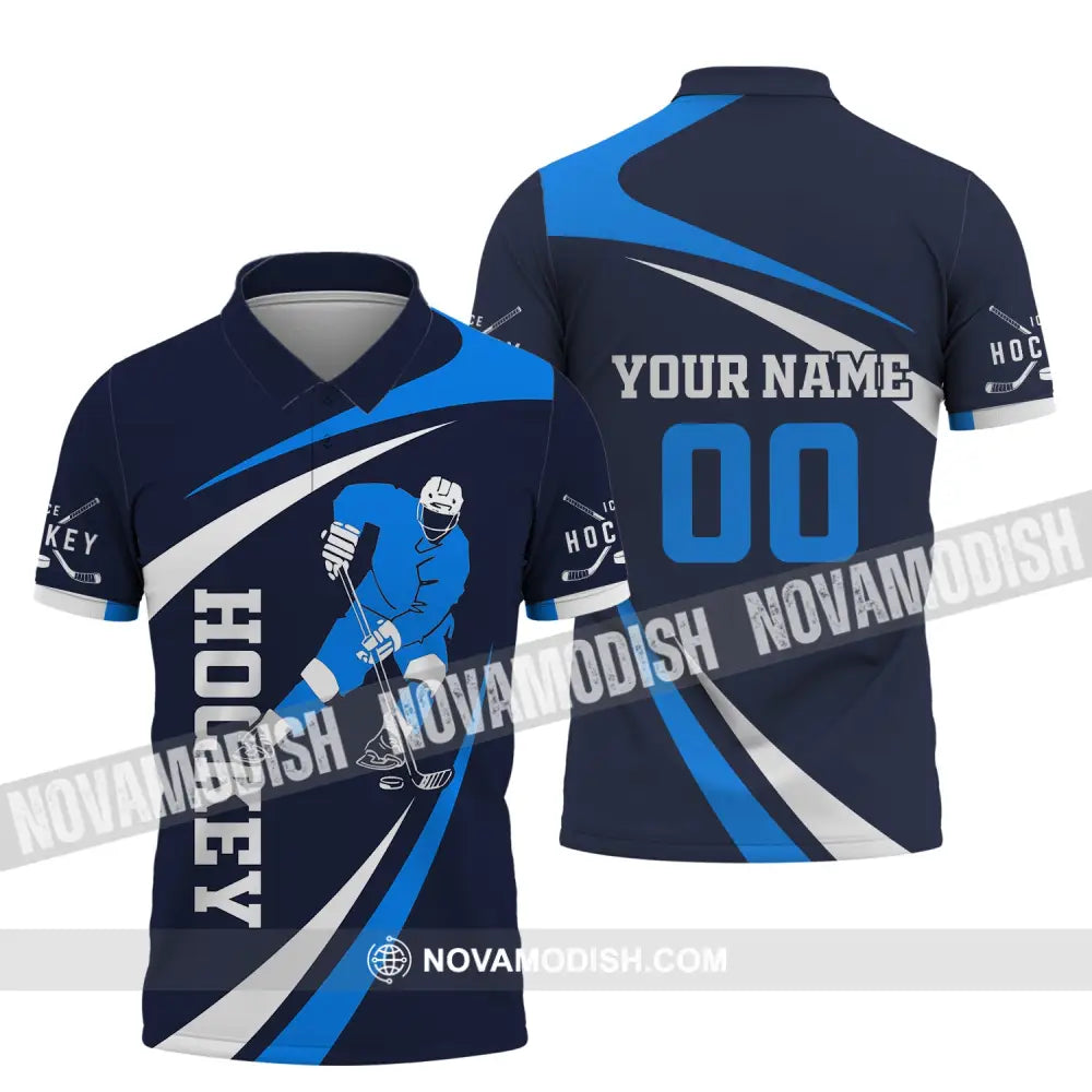 Man Shirt Custom Name And Number Ice Hockey T-Shirt Love Gift For Player Polo / S