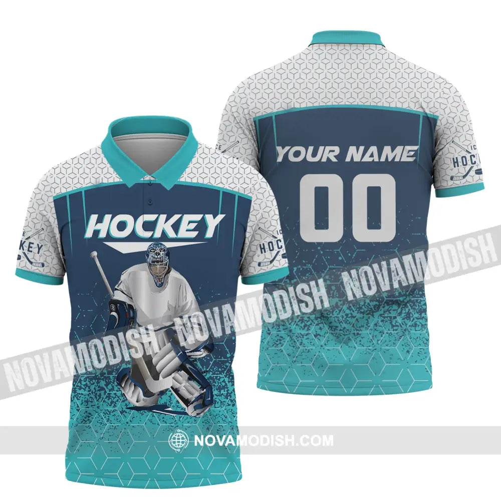 Man Shirt Custom Name And Number Ice Hockey T-Shirt Love Gift For Player Polo / S