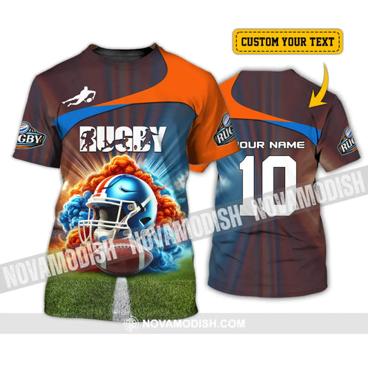 Man Shirt Custom Name And Number Rugby Football T-Shirt Hoodie Long Sleeve Gift For Lovers T-Shirt