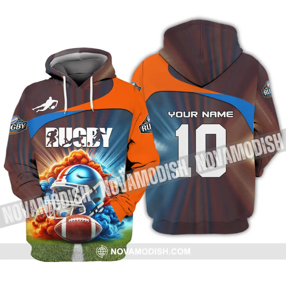 Man Shirt Custom Name And Number Rugby Football T-Shirt Hoodie Long Sleeve Gift For Lovers / S