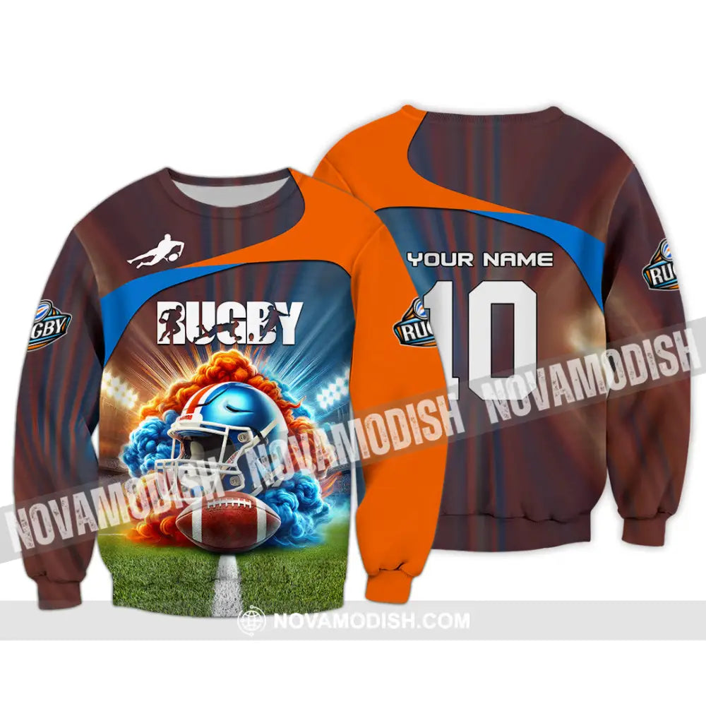 Man Shirt Custom Name And Number Rugby Football T-Shirt Hoodie Long Sleeve Gift For Lovers / S