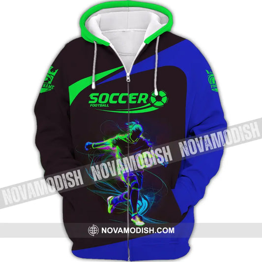 Man Shirt Custom Name And Number Soccer Gift For Lover Zipper Hoodie / S T-Shirt