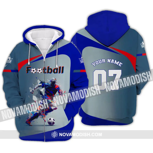 Man Shirt Custom Name And Number Soccer Gift For Lover Zipper Hoodie / S T-Shirt