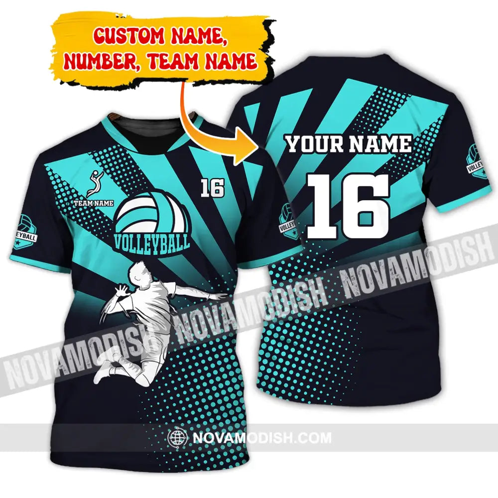 Man Shirt Custom Name And Number Volleyball T-Shirt For Club Gift Players