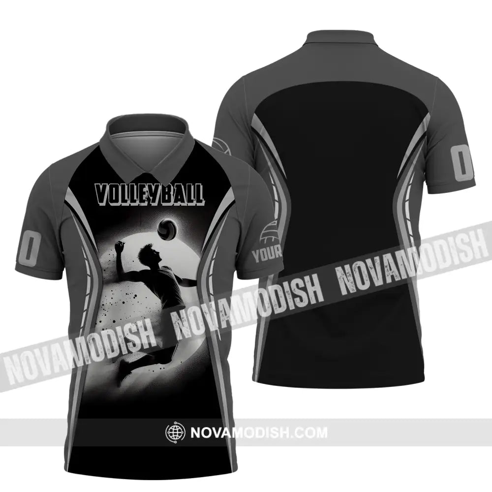 Man Shirt Custom Name And Number Volleyball T-Shirt For Team Gift Players Polo / S