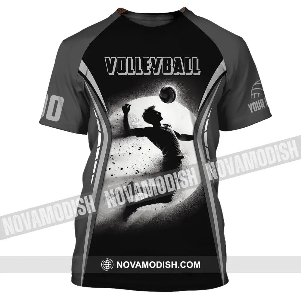 Man Shirt Custom Name And Number Volleyball T-Shirt For Team Gift Players / S