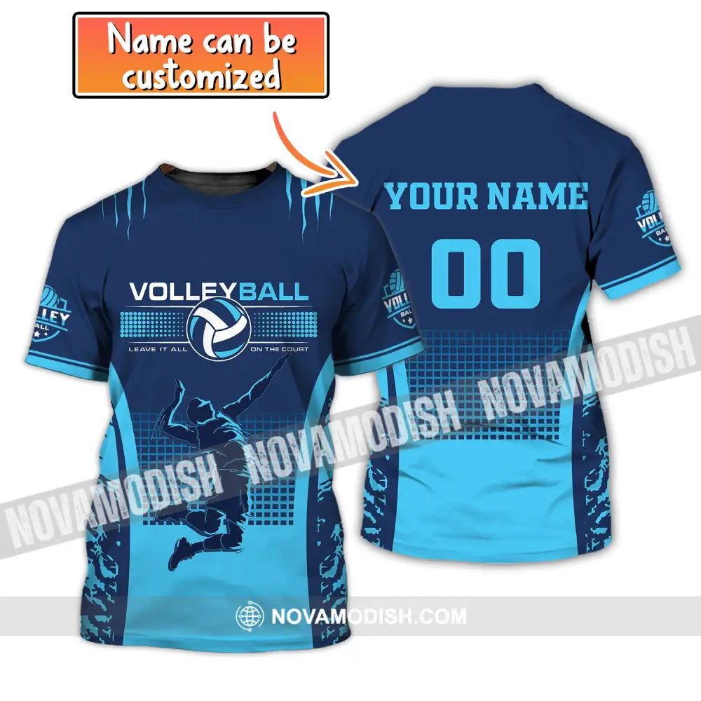 Man Shirt Custom Name And Number Volleyball T-Shirt Gift For Volleybal Player