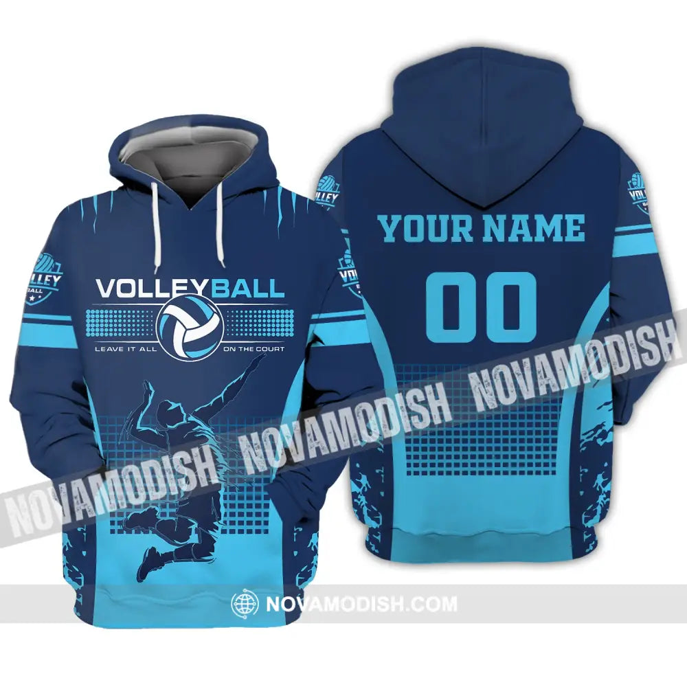 Man Shirt Custom Name And Number Volleyball T-Shirt Gift For Volleybal Player Hoodie / S