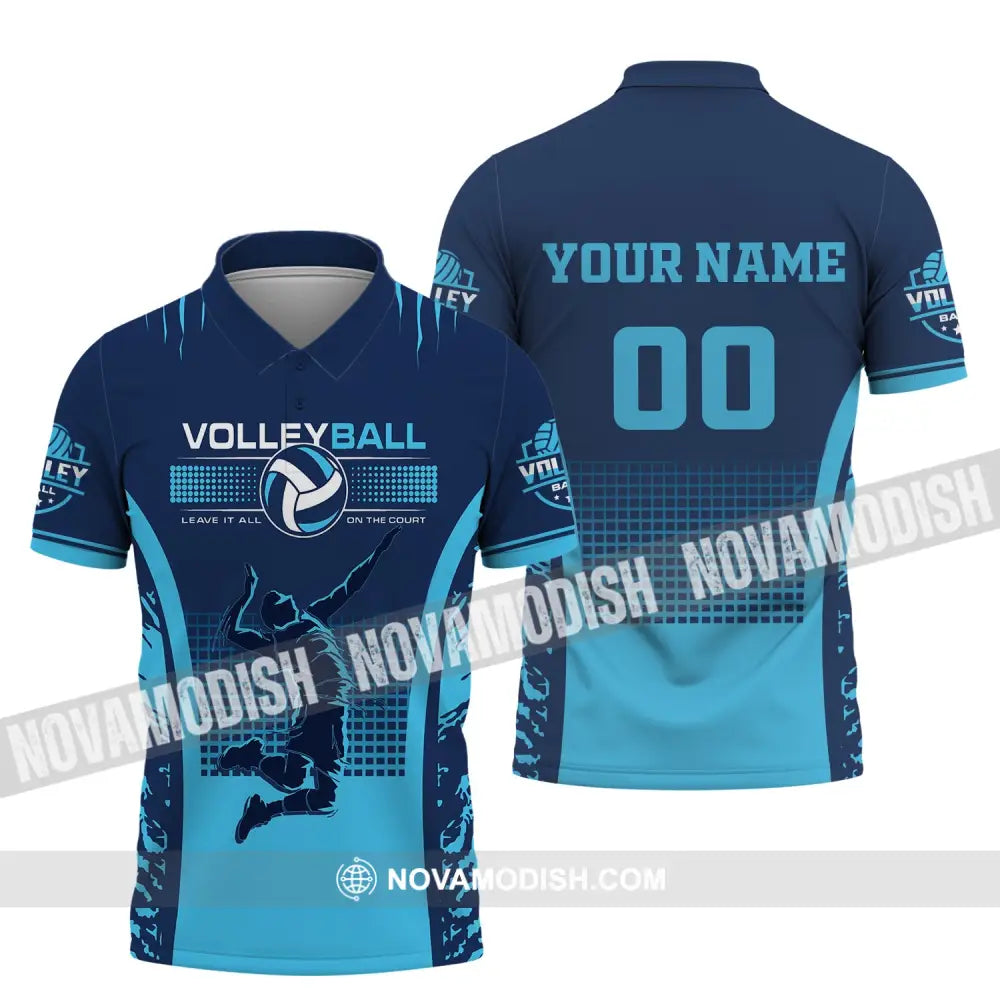 Man Shirt Custom Name And Number Volleyball T-Shirt Gift For Volleybal Player Polo / S