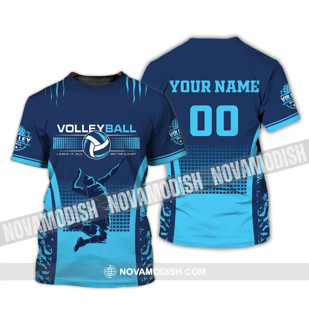 Man Shirt Custom Name And Number Volleyball T-Shirt Gift For Volleybal Player / S