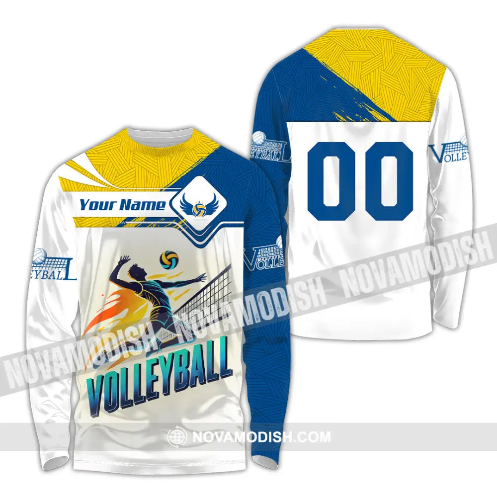 Man Shirt Custom Name And Number Volleyball T-Shirt Hoodie Long Sleeve Gift For Lovers / S T-Shirt