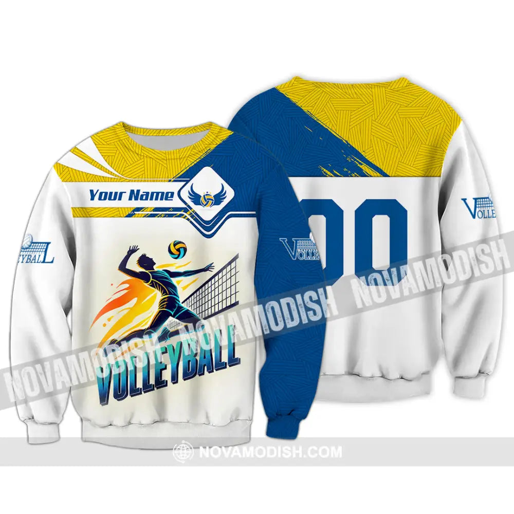 Man Shirt Custom Name And Number Volleyball T-Shirt Hoodie Long Sleeve Gift For Lovers / S T-Shirt