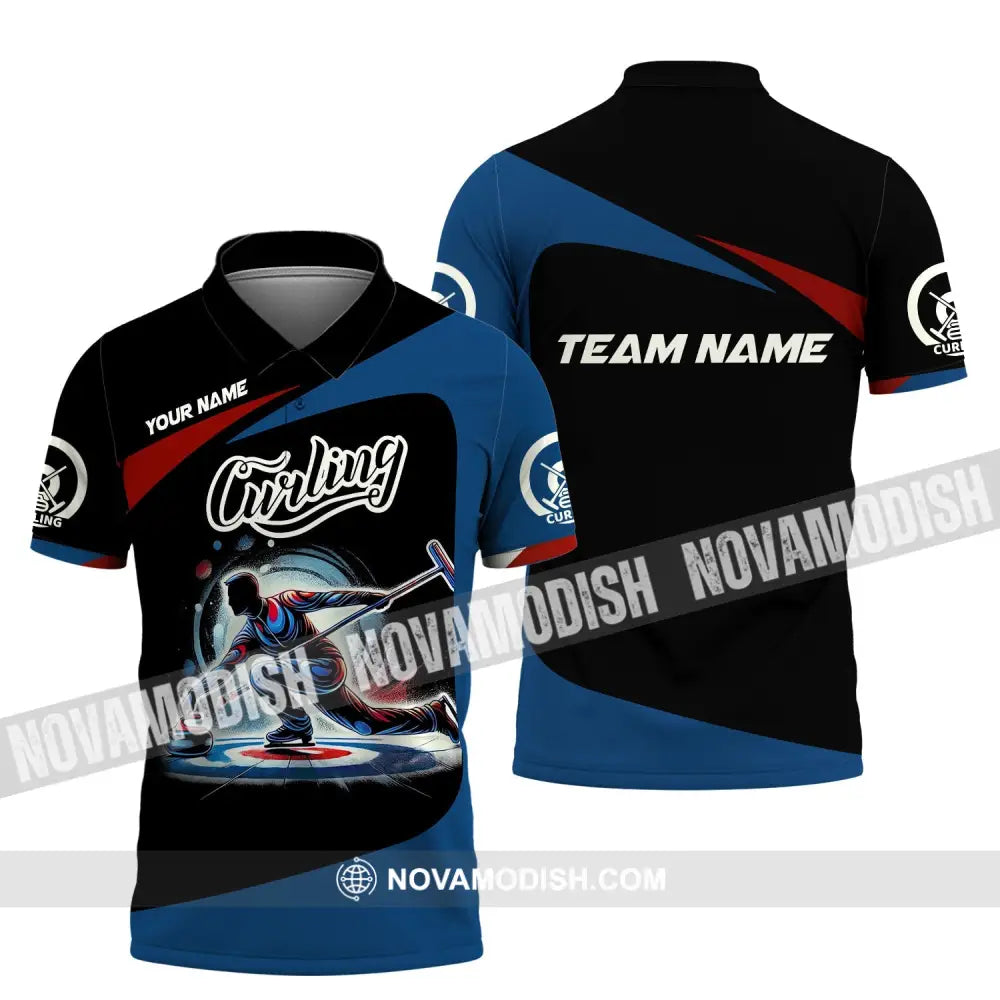 Man Shirt Custom Name And Team Curling Apparel Gift Polo / S T-Shirt