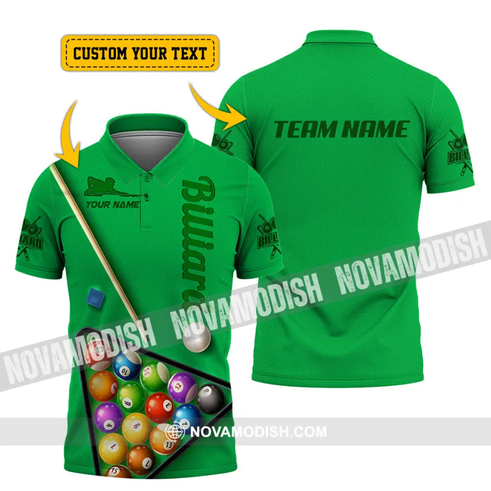 Man Shirt Custom Name And Team For Billiard Lover Hoodie Polo Long Sleeve T-Shirt