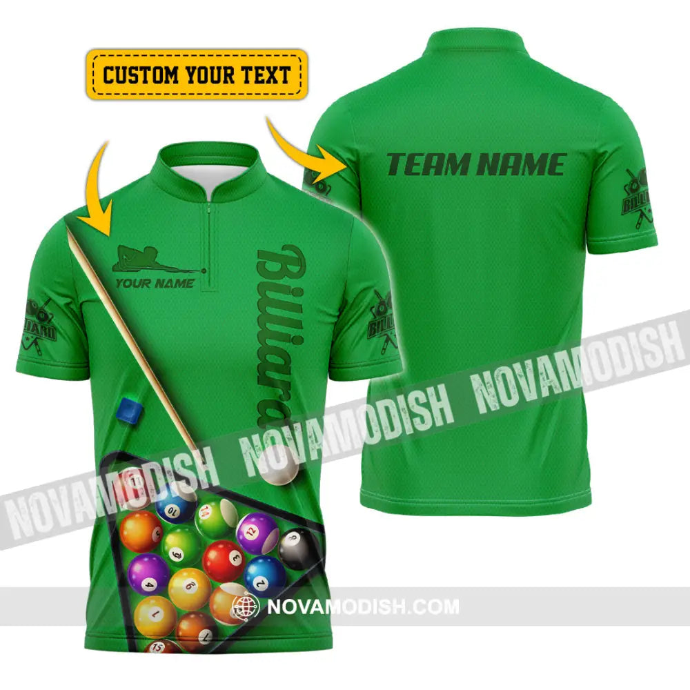 Man Shirt Custom Name And Team For Billiard Lover Hoodie Polo Long Sleeve T-Shirt