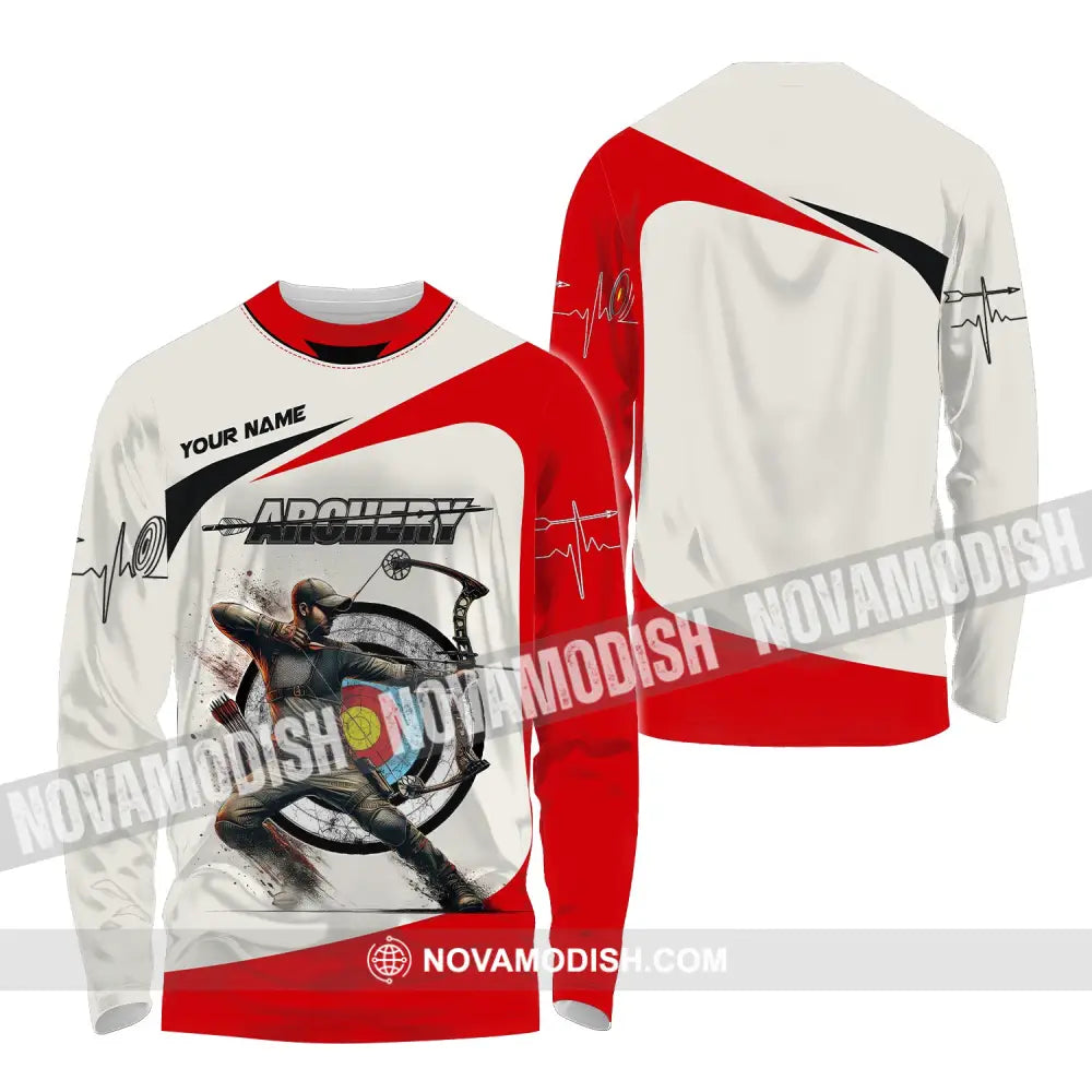 Man Shirt Custom Name Archery Girl For Lovers Long Sleeve / S T-Shirt