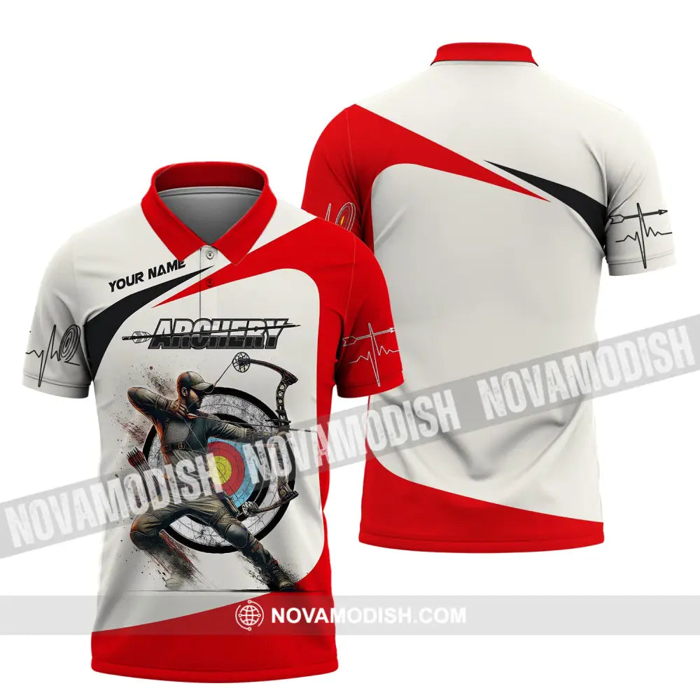 Man Shirt Custom Name Archery Girl For Lovers Polo / S T-Shirt