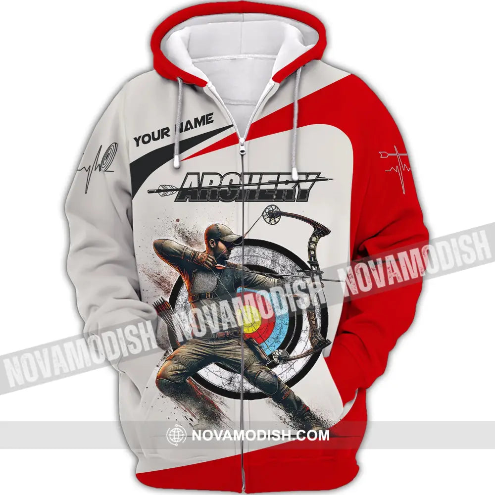 Man Shirt Custom Name Archery Girl For Lovers Zipper Hoodie / S T-Shirt