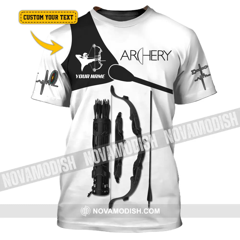 Man Shirt Custom Name Archery T-Shirt Archer Hoodie Long Sleeve Gift For Lovers T-Shirt