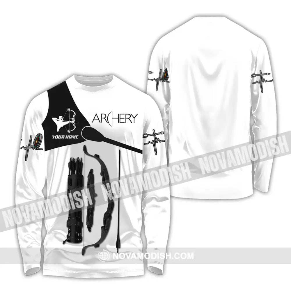 Man Shirt Custom Name Archery T-Shirt Archer Hoodie Long Sleeve Gift For Lovers / S T-Shirt