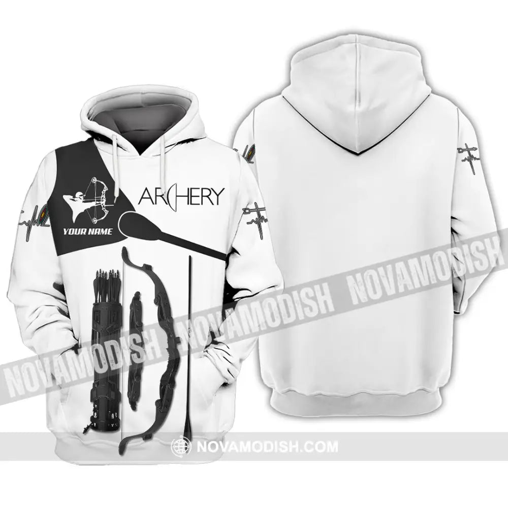 Man Shirt Custom Name Archery T-Shirt Archer Hoodie Long Sleeve Gift For Lovers / S T-Shirt