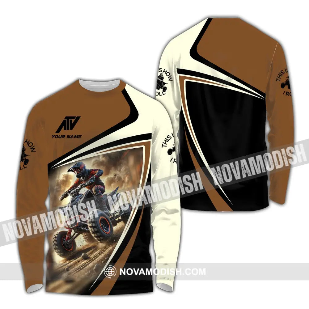 Man Shirt Custom Name Atv All Terrain Vehicle Hoodie Polo Long Sleeve / S T-Shirt