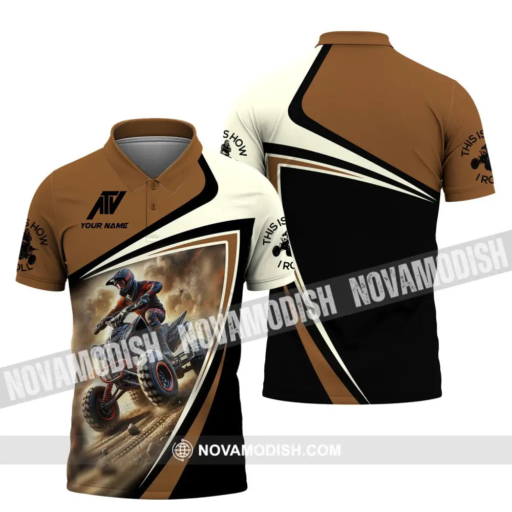 Man Shirt Custom Name Atv All Terrain Vehicle Hoodie Polo Long Sleeve / S T-Shirt