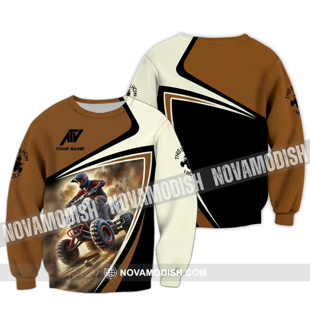Man Shirt Custom Name Atv All Terrain Vehicle Hoodie Polo Long Sleeve / S T-Shirt