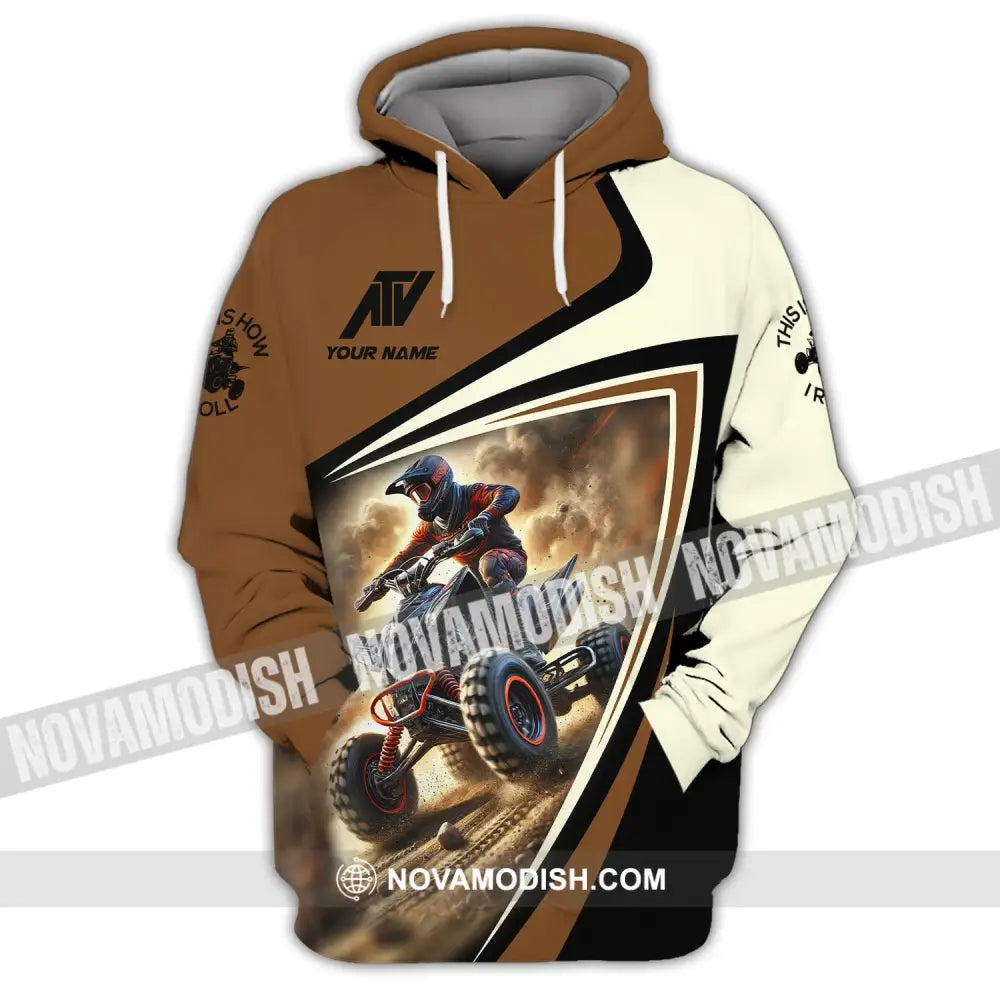 Man Shirt Custom Name Atv All Terrain Vehicle Hoodie Polo Long Sleeve / S T-Shirt