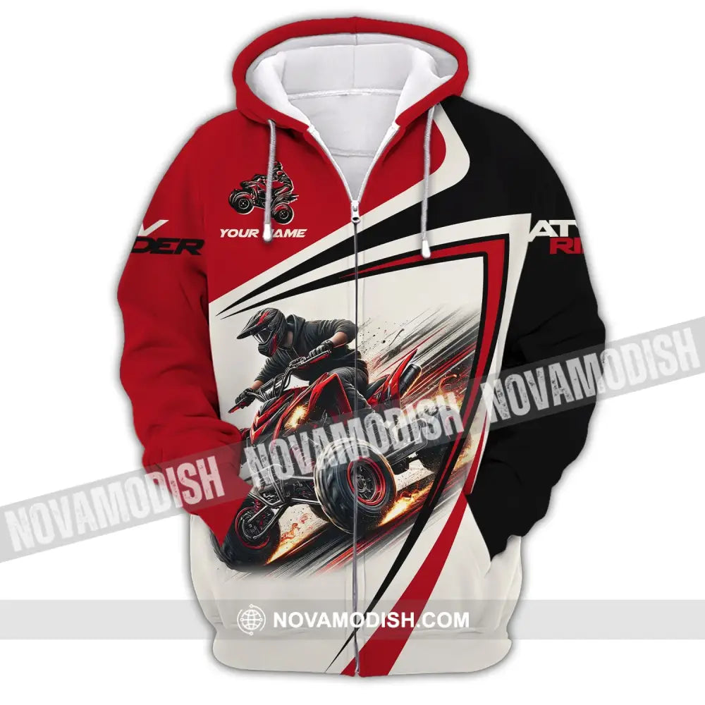 Man Shirt Custom Name Atv Ride T-Shirt For Club Gift Lovers Zipper Hoodie / S T-Shirt