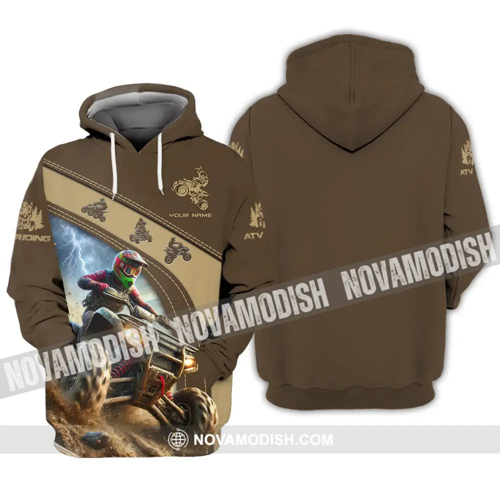 Man Shirt Custom Name Atv Riding Gift Polo Long Sleeve Hoodie / S T-Shirt