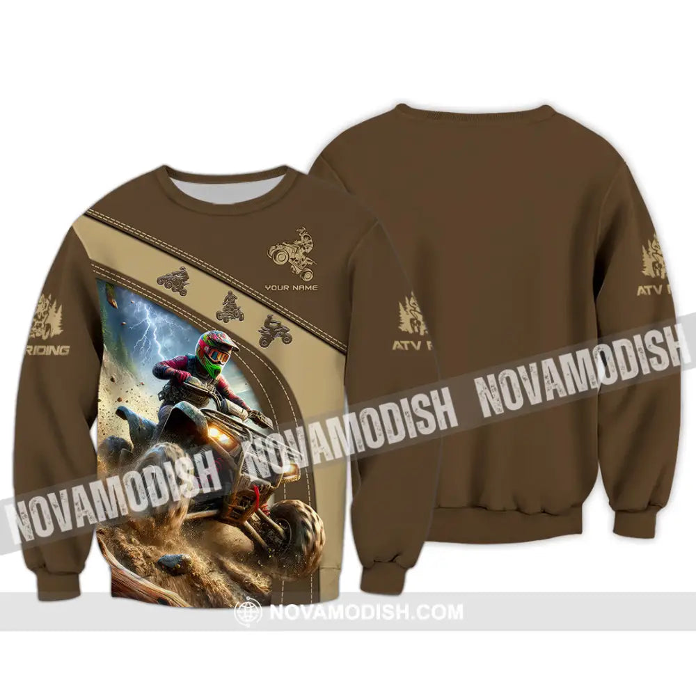 Man Shirt Custom Name Atv Riding Gift Polo Long Sleeve Hoodie / S T-Shirt