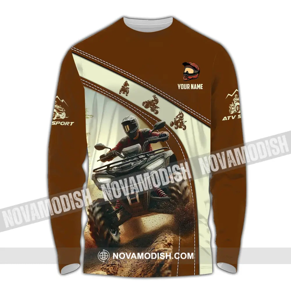 Man Shirt Custom Name Atv Sport Hoodie Polo Long Sleeve / S T-Shirt