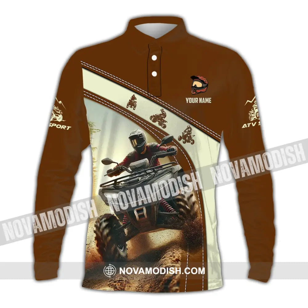 Man Shirt Custom Name Atv Sport Hoodie Polo Long Sleeve / S T-Shirt