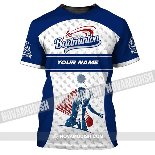 Man Shirt Custom Name Badminton T-Shirt Gift For Player / S