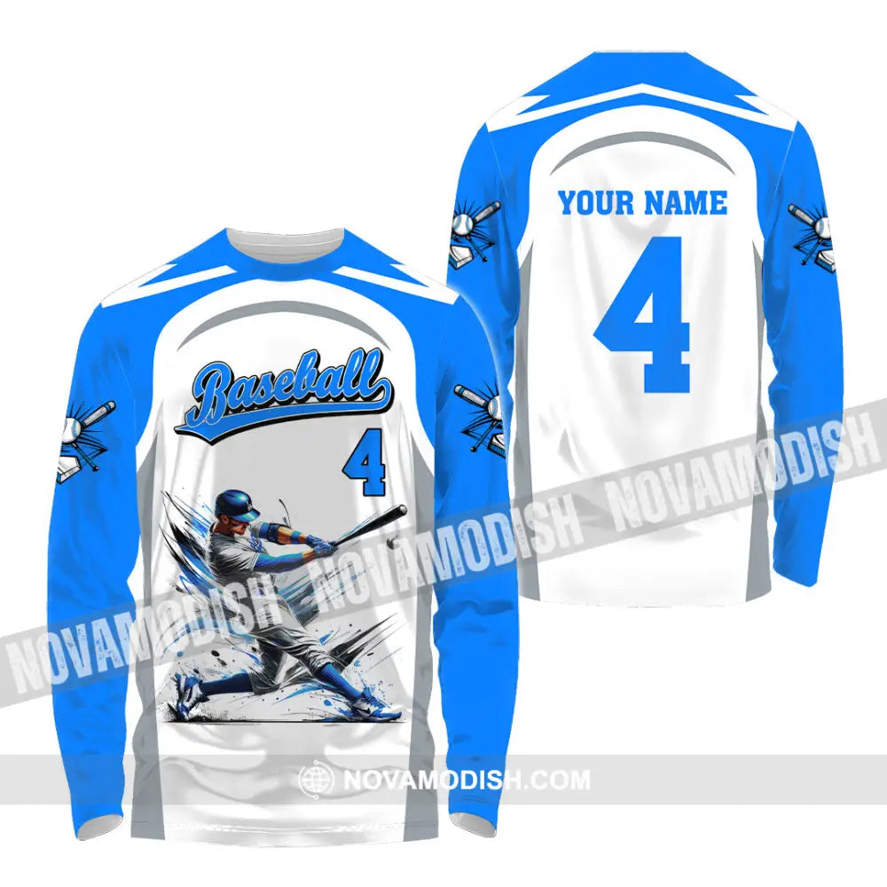 Man Shirt Custom Name Baseball Club Hoodie Polo Long Sleeve Gift For Players / S T-Shirt