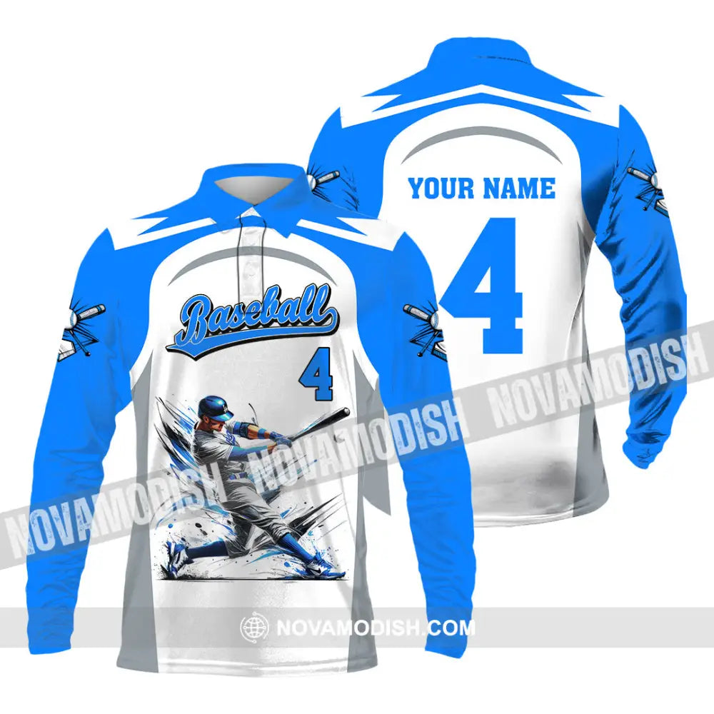 Man Shirt Custom Name Baseball Club Hoodie Polo Long Sleeve Gift For Players / S T-Shirt