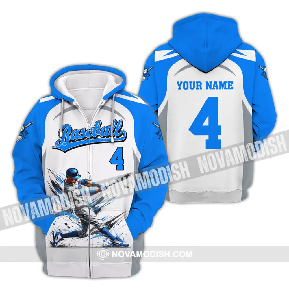 Man Shirt Custom Name Baseball Club Hoodie Polo Long Sleeve Gift For Players Zipper / S T-Shirt