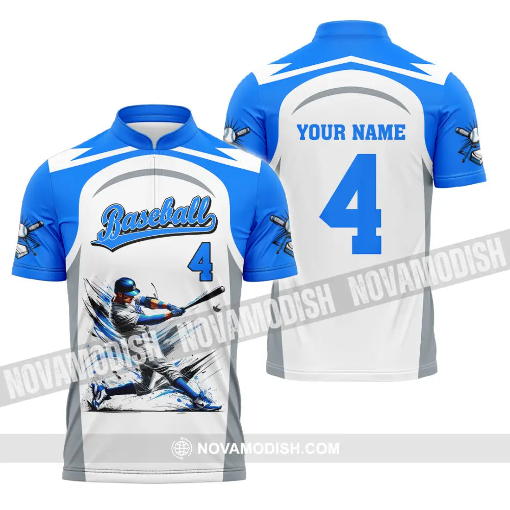 Man Shirt Custom Name Baseball Club Hoodie Polo Long Sleeve Gift For Players Zipper / S T-Shirt