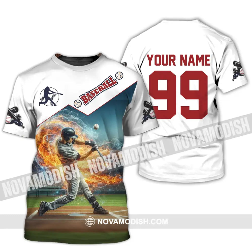 Man Shirt Custom Name Baseball Polo T-Shirt Hoodie Long Sleeve / S