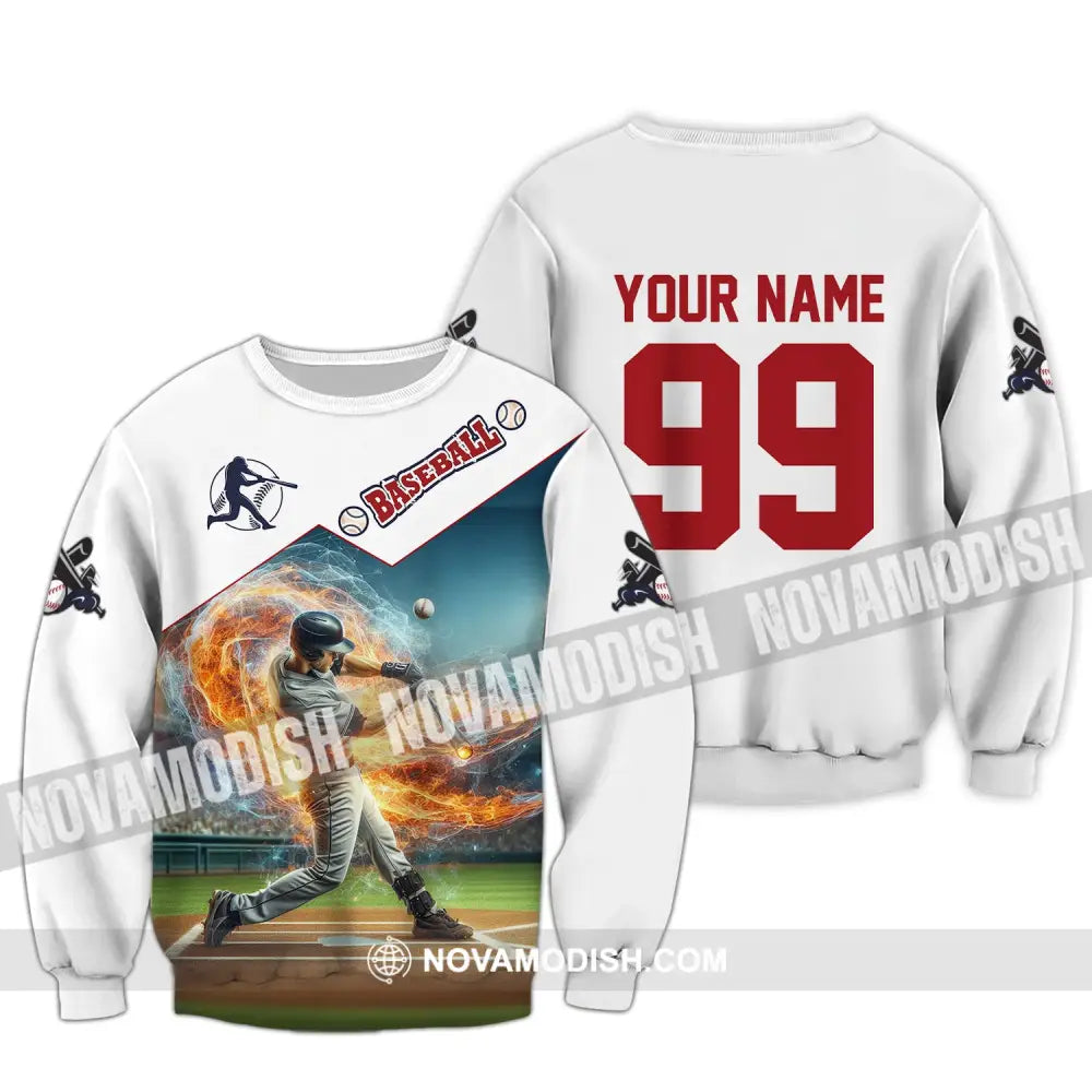 Man Shirt Custom Name Baseball Polo T-Shirt Hoodie Long Sleeve / S