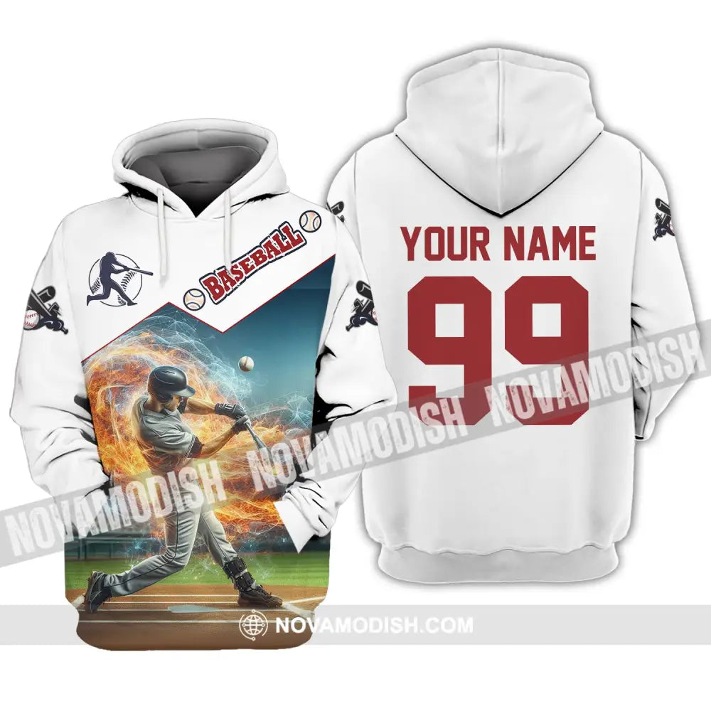 Man Shirt Custom Name Baseball Polo T-Shirt Hoodie Long Sleeve / S