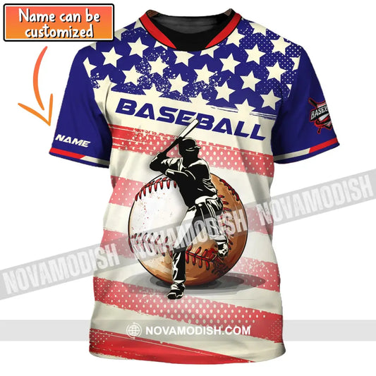 Man Shirt Custom Name Baseball T-Shirt Gift For Player T-Shirt