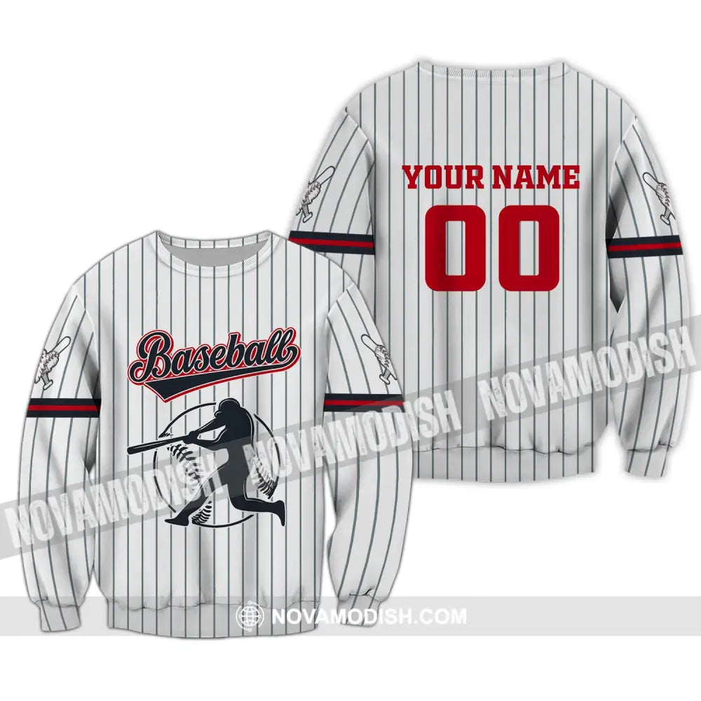 Man Shirt Custom Name Baseball T-Shirt Gift For Player Long Sleeve / S