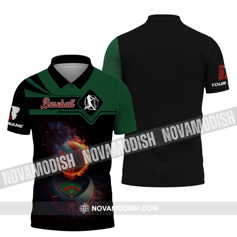 Man Shirt Custom Name Baseball T-Shirt Gift For Player Polo / S