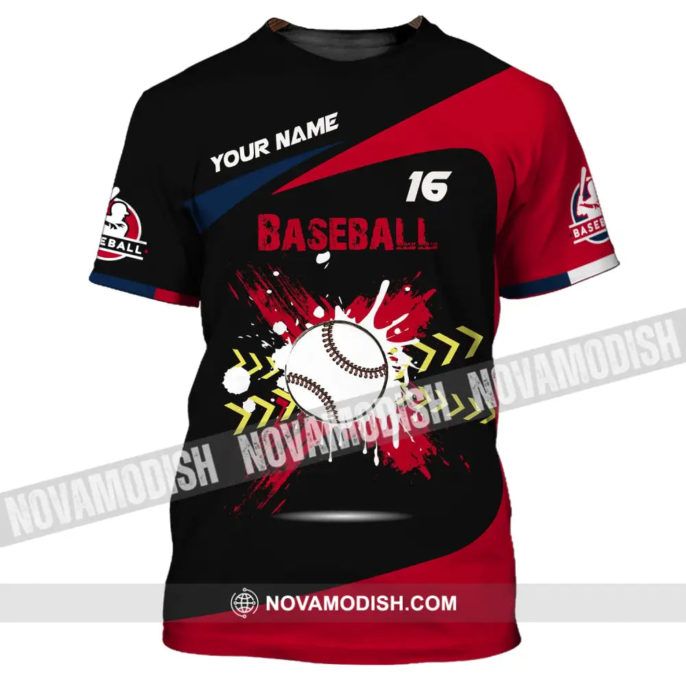 Man Shirt Custom Name Baseball T-Shirt Gift For Player / S