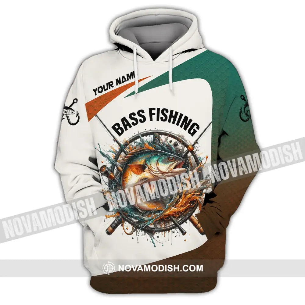 Man Shirt Custom Name Bass Fishing Lover Hoodie Polo Long Sleeve / S T-Shirt