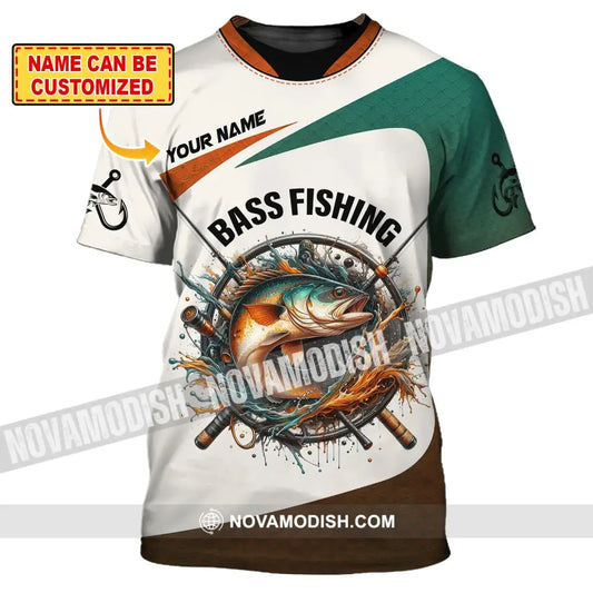 Man Shirt Custom Name Bass Fishing Lover Hoodie Polo Long Sleeve T-Shirt