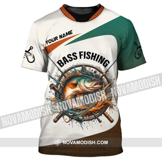 Man Shirt Custom Name Bass Fishing Lover Hoodie Polo Long Sleeve T-Shirt / S T-Shirt